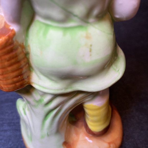 Vintage Hand Painted Porcelain Girl With Basket - Picture 9 of 11